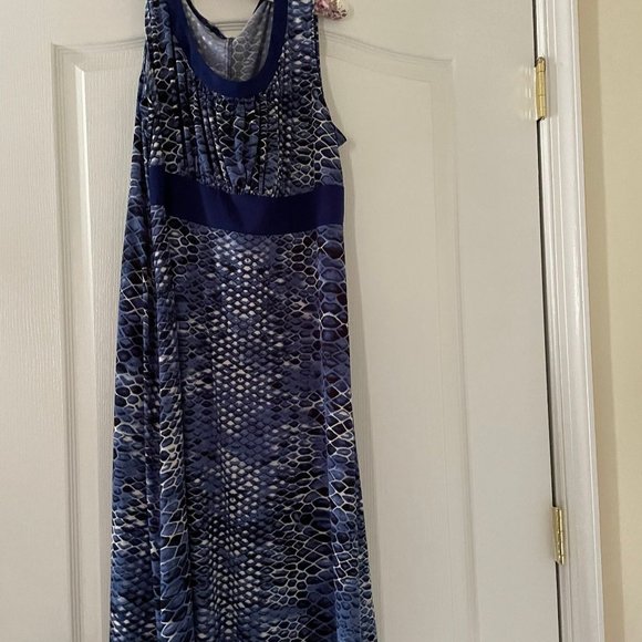Max Studio Dresses & Skirts - SNAKE PRINT DRESS 💎HOST PICK💎 DARK  BLUE SLEEVELESS SUMMER  POLY/SPANDEX XL